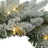 ZUN 7ft Lighted Artificial Christmas Tree with Wreath Set of 2 , Christmas Tree Holiday Decoration, N710P181622F