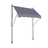 Manual Retractable Awning-118'' Non-Screw Outdoor Sun Shade Cover with UV Protection 100% W419142761