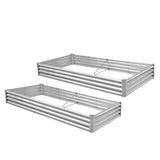 2 Pcs 841ft Galvanized Raised Garden Bed, Metal Outdoor Planter Box, Rectangular Garden Bed for 28680578