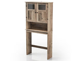 2-Door 3-Shelf MDF Toilet Cabinet with Melamine Finish Bathroom Vanity 23.23*8.66*66.93in Washed 65771588