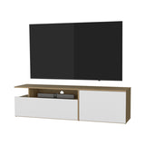 FM FURNITURE Dilkon TV Stand with Drop-Down Door. Hinged Door. Open Shelves.Cable Management. B128P283289