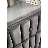 Fabric Upholstered Nightstand with 2 Drawers, Gray B016P252815