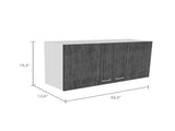 Brookeline Rectangle 2-Door Wall Cabinet White and Smokey Oak B06280328