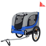 Large Folding Bike Trailer Dogs 120LB Capacity All-Terrain Pet Carrier, Durable Steel Frame W1364P268356