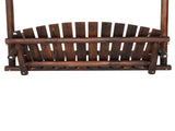 6.5ft Hardwood Patio Garden Outdoor Porch Swing with Stand, Rustic Loveseat Swing Chair for 2 71075551