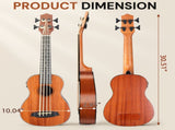 30-inch ukulele bass mahogany body with EQ, comes with speaker, cotton bag, capo, strap, picks*3, 72135147