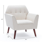 ZUN Accent Chairs for Bedroom, Midcentury Modern Accent Arm Chair for Living Room, Linen Fabric Comfy T2694P194178