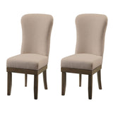 Beige and Salvage Brown Wingback Side Chairs B062P182699
