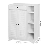 Freestanding Shoe Rack Organizer with 2 Shutter Door, Entryway Narrow Shoe with Adjustable W40981155