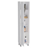 Laska 70" Tall Storage Cabinet Broom Closet with Broom Hangers,and Four Shelves White B070P214554