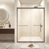 56-60" W 72" H Tempered Glass with Explosion Proof Film, Aluminum Frame Double Sliding Shower Door, W1675P288871