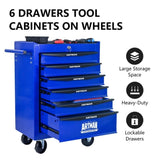 Rolling Metal Tool Chest with 6 Drawers, 20" 6-Drawer Tool Chest Cabinet with Ball Bearing Drawer W1102P298218