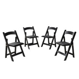 Upholstered folding chair, space saving,,easy to carry, 4PCS,Black cushion/Black shelf,Dining room W495P193665