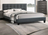 Modern 1pc Eastern king Size Bed Charcoal Polyfiber Tufted Headboard Platform Bedframe Bedroom B011P243660