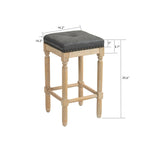 ZUN Tufted 26INCH stools Wooden counter stools set of 2 W1762P188745