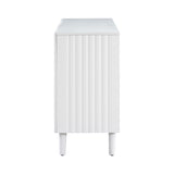 U_STYLE Elegant Four-Door Sideboard with Wavy Pattern Doors, Cylindrical Legs, and Sleek Metal N711P186790K