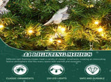 48in Pre-lit Christmas Wreath, Lighted Artificial Xmas Wreath with 150 Cold & Warm White Lights and 54938553