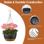 ZUN 4 Pcs Minimalist Style Hanging Planters with 9.64-inch Diameter, Drainage Holes, and Removable 03039194