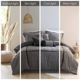 7 Piece Micro Corduroy Comforter Set Grey King B035P266662