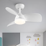 ZUN 28 In Intergrated LED Ceiling Fan Lighting with White ABS Blade W1367P182807