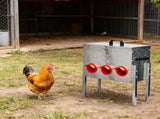 Automatic Chicken Feeder Rodent Proof, 6 Ports Large Capacity Metal Poultry Feeder with Legs and 52937021