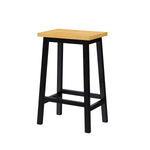 ZUN K&K Solid Wood Bar Stools , 25.6" Tall Set of 2 Bar Chairs, Kitchen Counter Stools N707P185529B