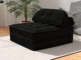 Convertible Corduroy Lounge Chair with Tufted Design, Full Foam Support, Fold-Out Sleeper & 46720776