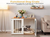 Furniture Style Dog Crate with 360&deg Rotating Feeder & 304 Stainless Steel Bowls, Double Locking 78153530