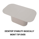 63 " MDF New Cream Style Dining Table and Regular Edge Table, 4-8 Person Dining Table, Vertical 28742696