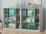 Bookshelf 6-Cube Storage Cabinet Bookcase with Sliding Storage Door Wooden Toy Organizer with Book 05629757