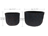 Large Round Planters Set of 2 - Lightweight Magnesium Oxide Plant W5212P434253