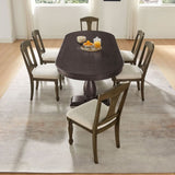 94.06 Inch Extendable Wooden Dining Table for 6 Persons,Long Expandable Curved Dining Table,Mid W2582P321482