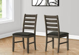 Dining Chair, 38" Height, Dining Room, Kitchen, Set Of 2, Side, Upholstered, Antique Grey, Grey B2710P287010