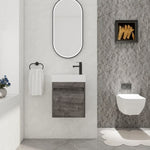 ZUN 18'' Floating Wall-Mounted Bathroom Vanity with White Resin Sink & Soft-Close Cabinet Door W99936248