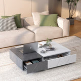 Modern style black and white coffee table with two storage spaces W1320P193296