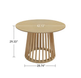 Round Coffee Table, Grille Molding, Suitable for Bedroom, Living Room, Balcony W688P202822