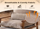 Cloud Shaped Indoor Leisure Chair Solid Wood Armrest, Metal Frame, Chenille Fabric Accent Chair 32203558