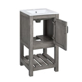 16" Bathroom Vanity Sink Combo for Small Space, Bathroom Sink Cabinet with Rectangular Ceramic N710P257402P