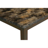 Simple Classic Brown 7pc Set Faux Marble Top Table 6xSide Chairs Leatherette Seats B2741P348913