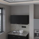 FM FURNITURE Nakya Kitchen Wall Cabinet with 2 Doors, Black B128P293888