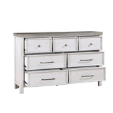 ZUN White and Gray Finish 1pc Bedroom Dresser of 7 Drawers Classic Design Wooden Furniture B011P245001