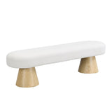 Dining Bench for Dining Room, Upholstered Bedroom End of Bed Entryway Bench, Boucle Ottoman for N779P271401B