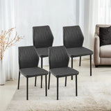 ZUN Dark Grey PU Leather Dining Chairs Set of 4 Faux Leather Dining Chairs Living Room Chair Modern W1164P195156