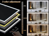 72X32 inch Oversized LED Bathroom Wall Mounted with 3 Color Modes Aluminum Frame Wall W708115598