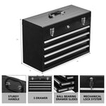 ZUN Metal Tool Box with 4 Drawers Portable Steel Tool Chest with Metal Cylinder Lock and Latch Closure, W3037P241994