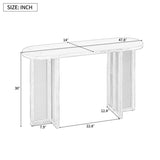 TREXM Farmhouse Rattan Console Entryway, Narrow Console with Storage, Hallway N715P245743D