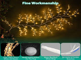 Lighted Birch Garland, 7.87ft 144 LED Warm White Lights with 8 Modes, Remote & Timer, IP45 91516370