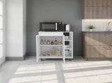 Hazen Microwave Stand with 1 Storage Cabinet, 5 Shelves and 2 Doors, White B097P474298