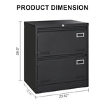 ZUN 2 Drawer Metal Lateral File Cabinet with Lock,Office Vertical Files Cabinet for Home 47919085