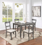 ZUN Classic Stylish Gray Natural Finish 5pc Dining Set Kitchen Dinette Wooden Top Table and Chairs B011P149000